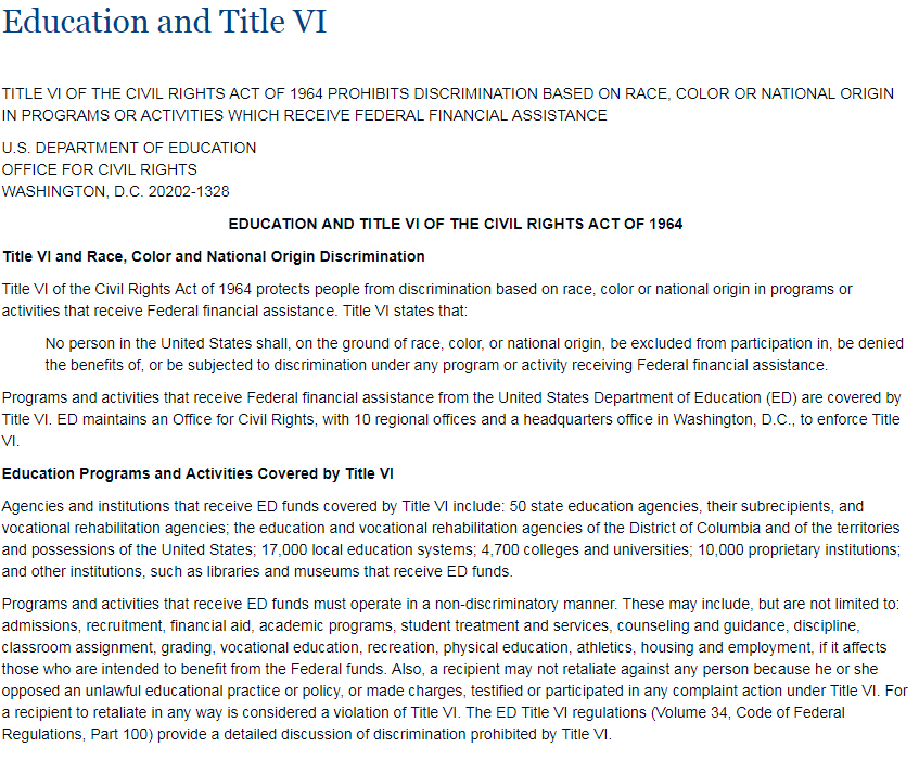 what is title vi in education